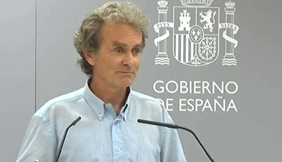 Captura de pantalla de la rueda de prensa de Fernando Simón. Captura de pantalla de la rueda de prensa de Fernando Simón.