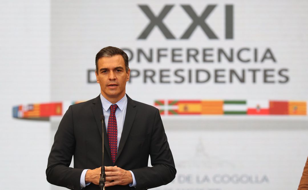 El presidente del Gobierno, Pedro Sánchez, durante la conferencia de presidentes en La Rioja. El presidente del Gobierno, Pedro Sánchez, durante la conferencia de presidentes en La Rioja.