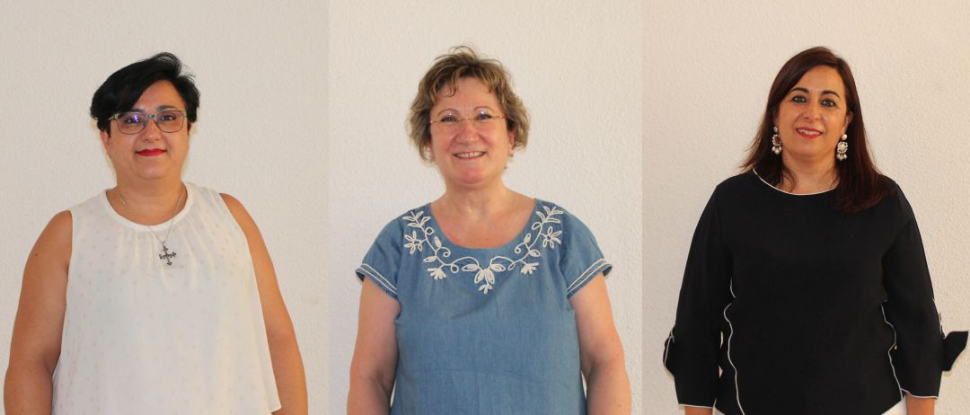 Felicia Plata (centro); Ángeles Gracia, viceportavoz de la Comisión de igualdad; y Belén Gómez, representante de Cooperativas Agro-alimentarias en AMCAE Felicia Plata (centro); Ángeles Gracia, viceportavoz de la Comisión de igualdad; y Belén Gómez, representante de Cooperativas Agro-alimentarias en AMCAE