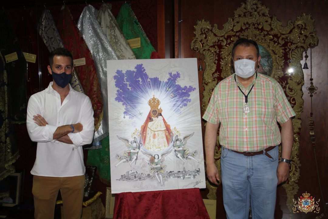 El autor de la obra, Víctor Muñoz Saavedra y el hermano mayor de la Cofradía Matriz, Antonio Barrios. El autor de la obra, Víctor Muñoz Saavedra y el hermano mayor de la Cofradía Matriz, Antonio Barrios.