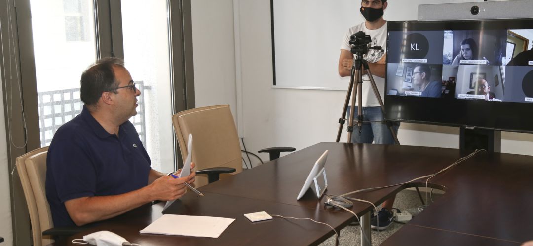 El alcalde de Leganés, Santiago Llorente, durante la presentación del borrador de ordenanzas. El alcalde de Leganés, Santiago Llorente, durante la presentación del borrador de ordenanzas.