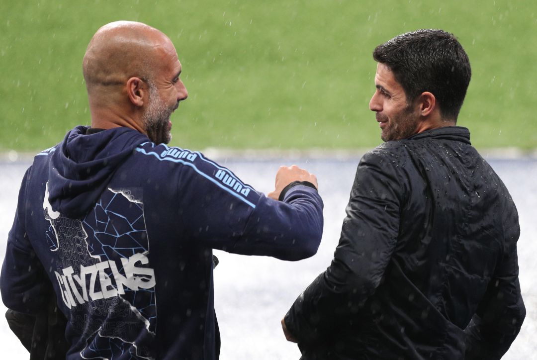 Pep Guardiola y Mikel Arteta Pep Guardiola y Mikel Arteta