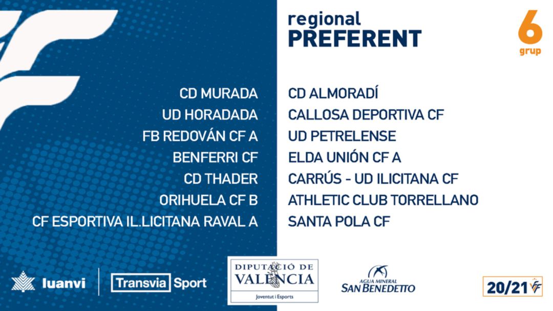Composición del Grupo 6 de la Regional Preferente valenciana de fútbol Composición del Grupo 6 de la Regional Preferente valenciana de fútbol