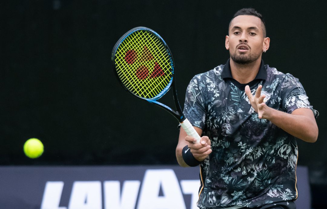 Kyrgios, durante un partido contra Bertinni. Kyrgios, durante un partido contra Bertinni.