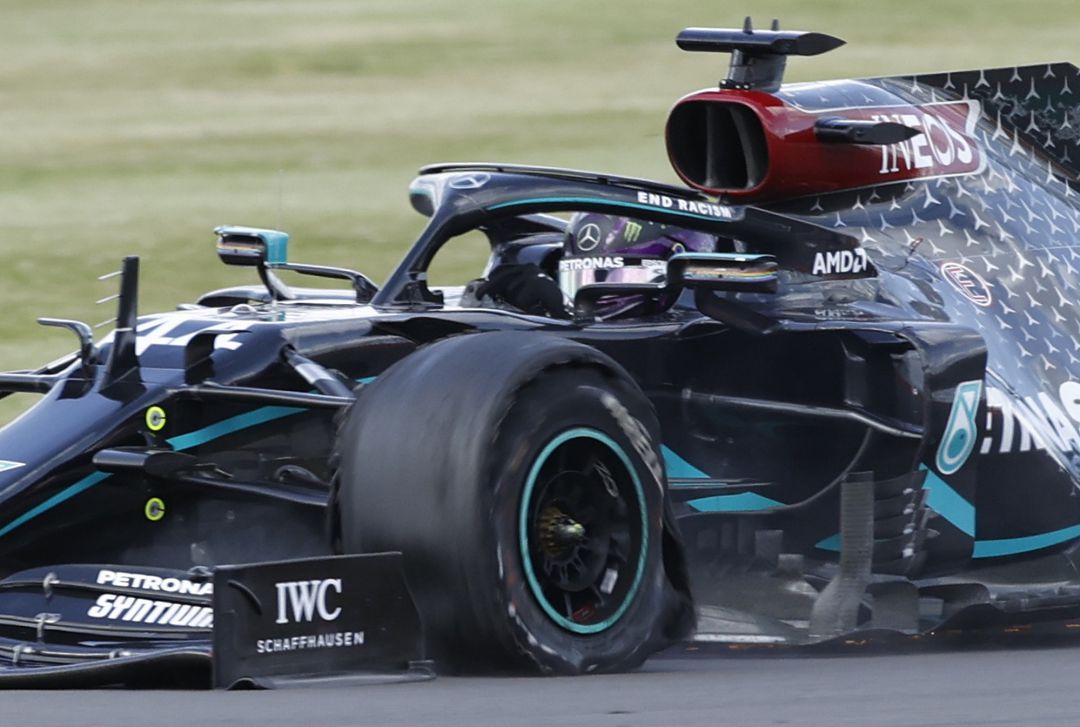 Hamilton, en la última vuelta del GP de Gran Bretaña. Hamilton, en la última vuelta del GP de Gran Bretaña.