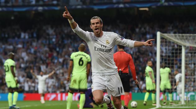 Bale celebra el único tanto del Real Madrid ante el City en 2016 Bale celebra el único tanto del Real Madrid ante el City en 2016