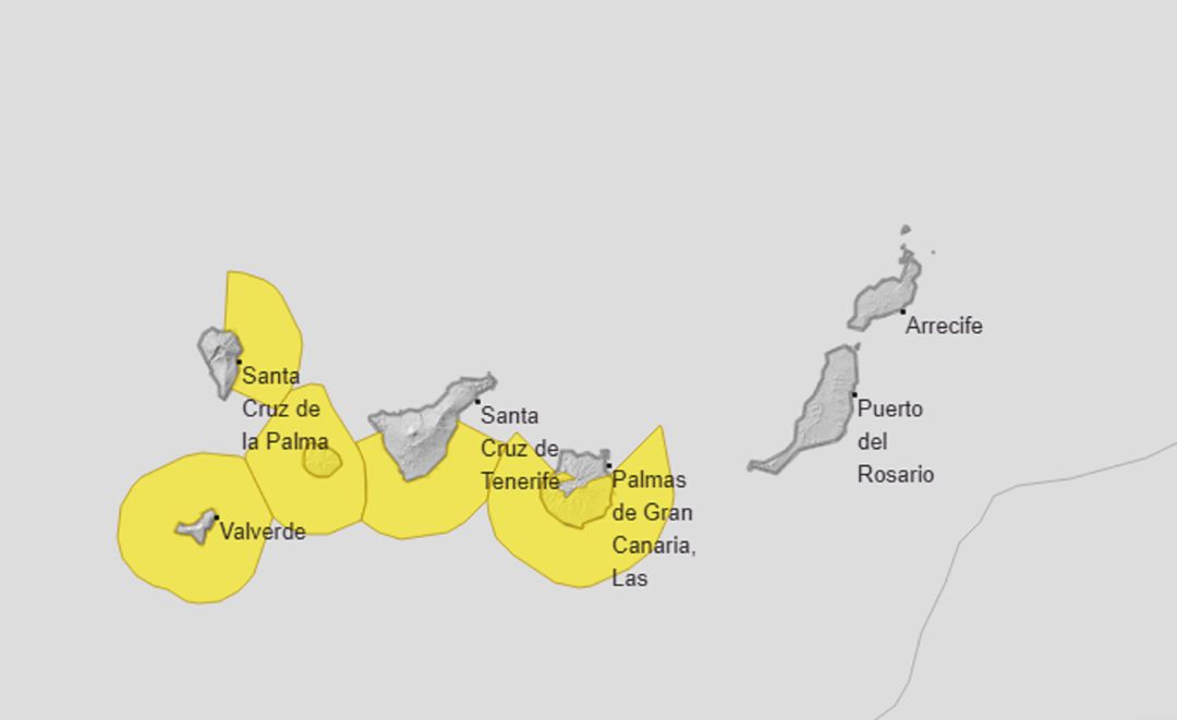 Gran parte de Canarias, en aviso amarillo por fenómenos costeros adversos este lunes Gran parte de Canarias, en aviso amarillo por fenómenos costeros adversos este lunes