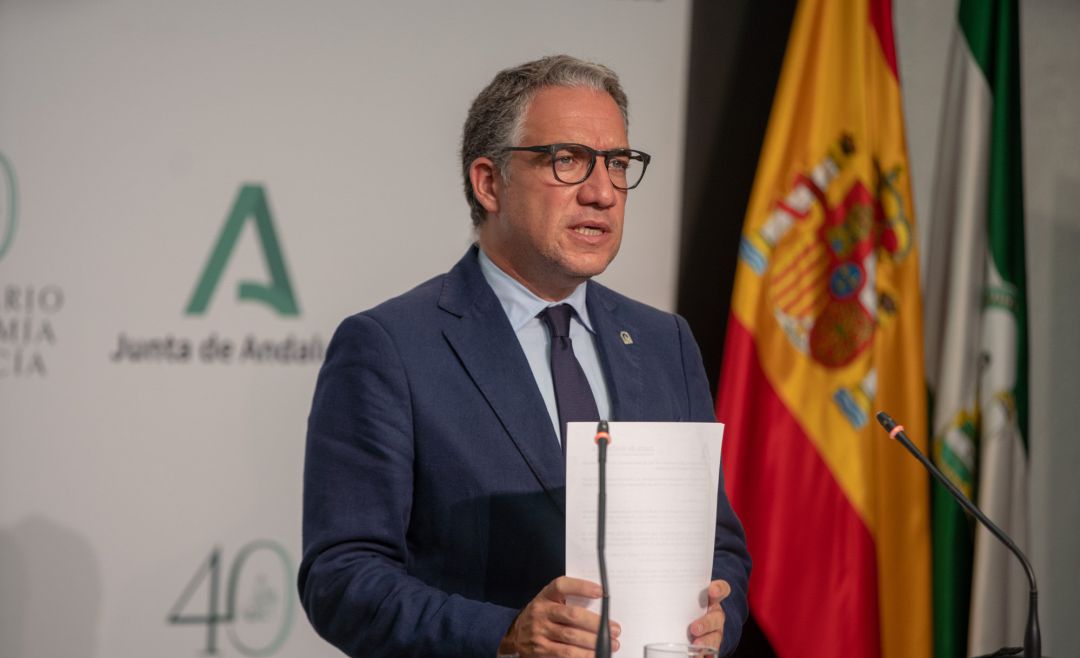 El consejero de la Presidencia, Administración Pública e Interior y portavoz del Gobierno, Elías Bendodo. El consejero de la Presidencia, Administración Pública e Interior y portavoz del Gobierno, Elías Bendodo.