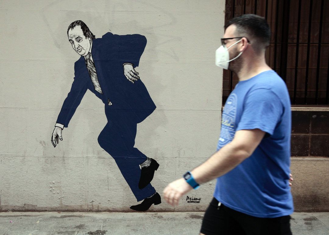 Un graffiti del Rey Juan carlos I, firmado por el artista gallego apodado el Primo de Banksy Un graffiti del Rey Juan carlos I, firmado por el artista gallego apodado el Primo de Banksy
