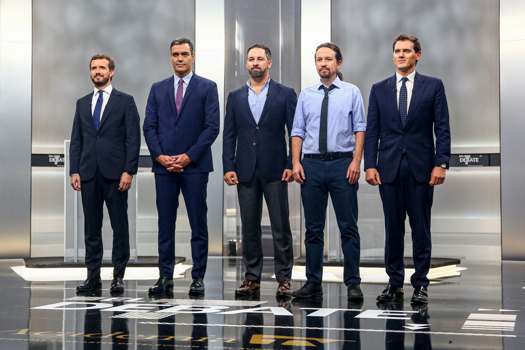 Una imagen de uno de los de debates televisivos de la campaña electoral de 2019 Una imagen de uno de los de debates televisivos de la campaña electoral de 2019