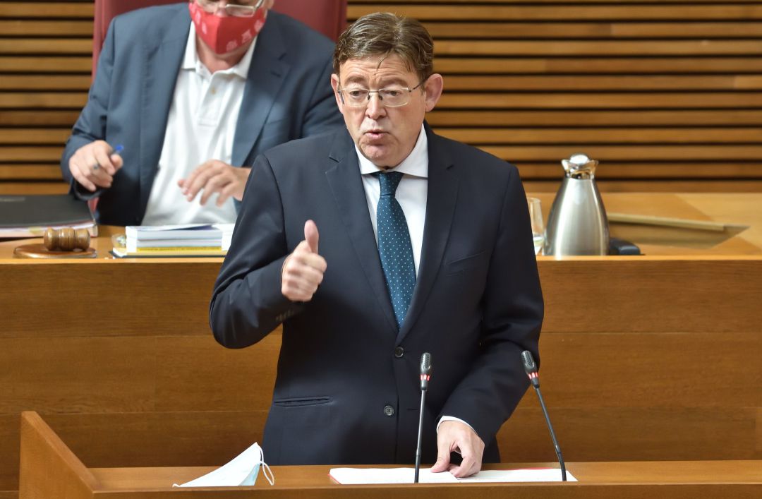 El president de la Generalitat Valenciana, Ximo Puig en su comparecencia en Les Corts para valorar el acuerdo del Consejo Europeo sobre el fondo de recuperación El president de la Generalitat Valenciana, Ximo Puig en su comparecencia en Les Corts para valorar el acuerdo del Consejo Europeo sobre el fondo de recuperación