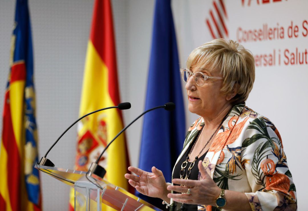 La Consellera de Sanidad , Ana Barceló, durante la rueda de prensa que ha convocado hoy para actualizar los datos de la Pandemia en la Comunitat Valenciana La Consellera de Sanidad , Ana Barceló, durante la rueda de prensa que ha convocado hoy para actualizar los datos de la Pandemia en la Comunitat Valenciana