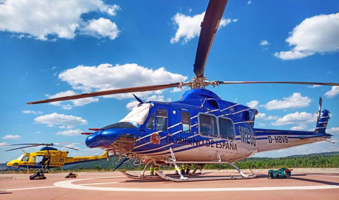 Helicóptero en la base de la BRIF (twitter de BRIF Cuenca). Helicóptero en la base de la BRIF (twitter de BRIF Cuenca).