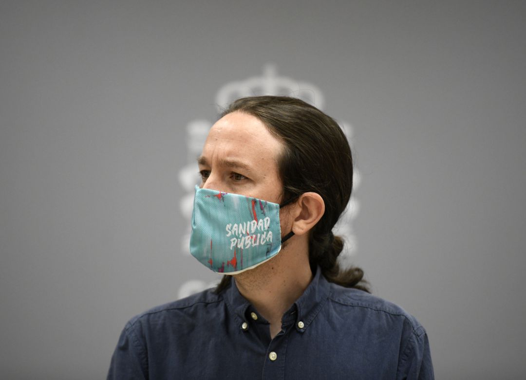 El vicepresidente segundo del Gobierno y ministro de Derechos Sociales y para la Agenda 2030, Pablo Iglesias, durante la clausura del acto 'Samuradipen'. El vicepresidente segundo del Gobierno y ministro de Derechos Sociales y para la Agenda 2030, Pablo Iglesias, durante la clausura del acto 'Samuradipen'.