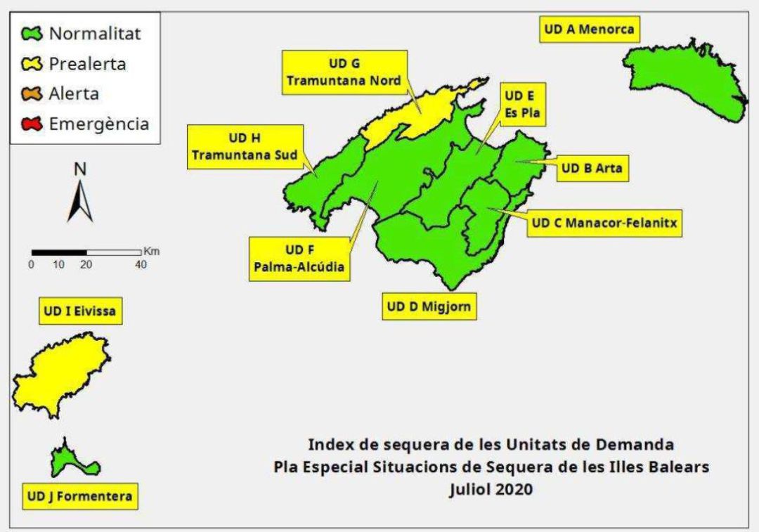 La reservas hídricas de Baleares en julio. La reservas hídricas de Baleares en julio.