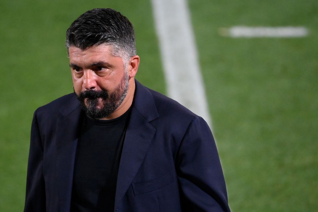 Gattuso, tras el choque en el Camp Nou. Gattuso, tras el choque en el Camp Nou.
