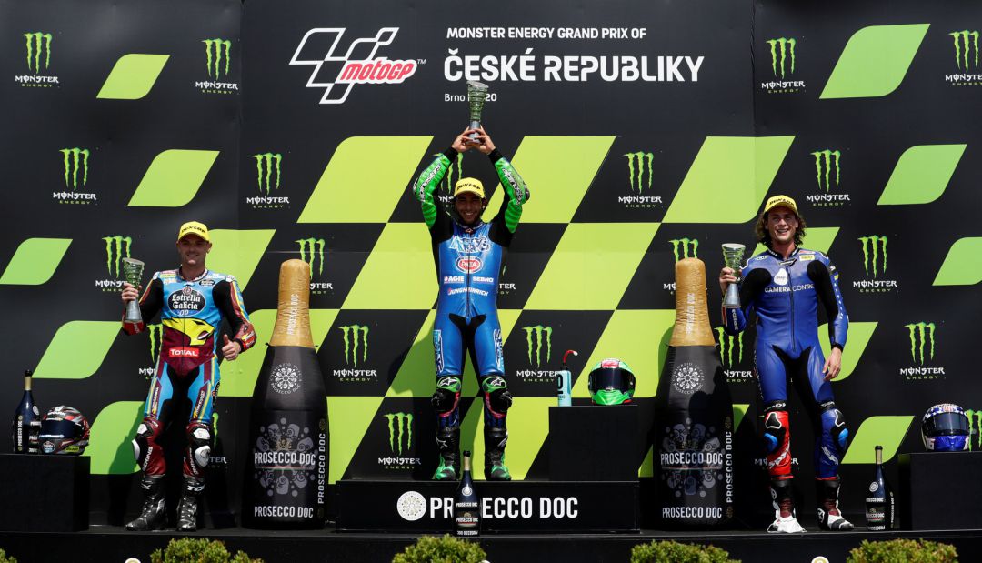 Bastianini celebra el triunfo en Brno Bastianini celebra el triunfo en Brno