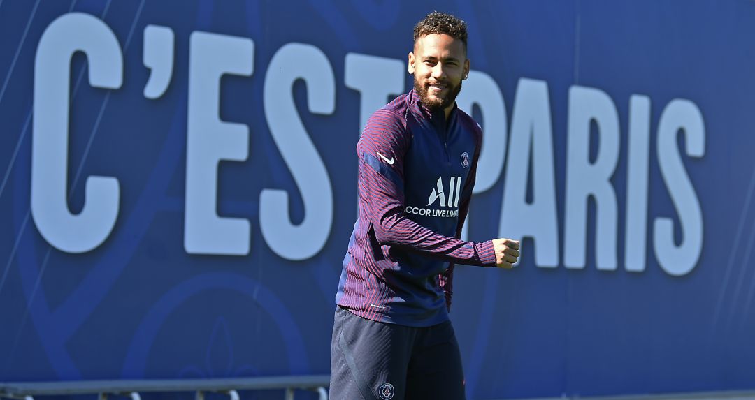 Neymar Jr, en un entrenamiento del PSG. Neymar Jr, en un entrenamiento del PSG.