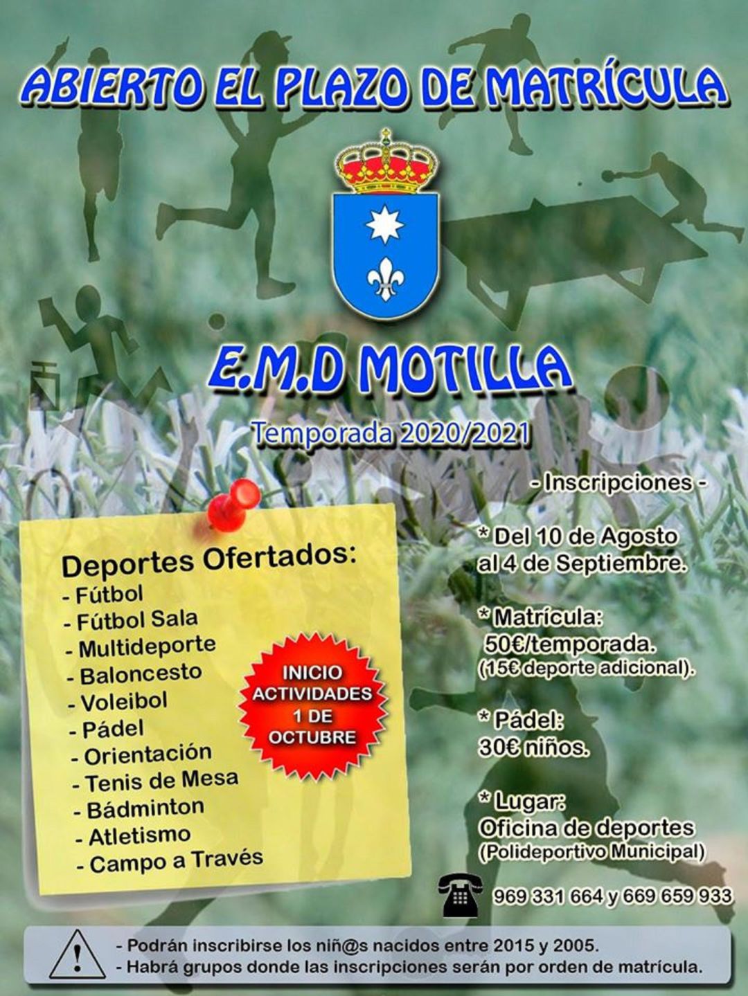 Cartel de inscripción de la EMD de Motilla del Palancar Cartel de inscripción de la EMD de Motilla del Palancar