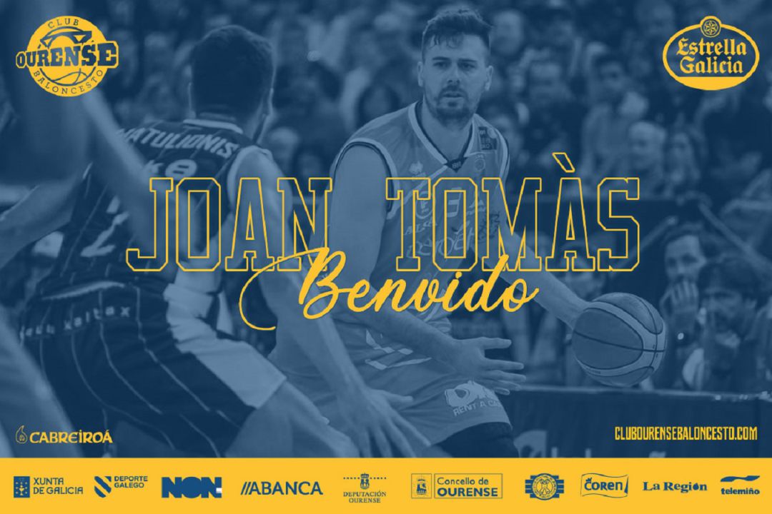 Joan Tomás, calidad y experiencia para el Club Ourense Baloncesto Joan Tomás, calidad y experiencia para el Club Ourense Baloncesto