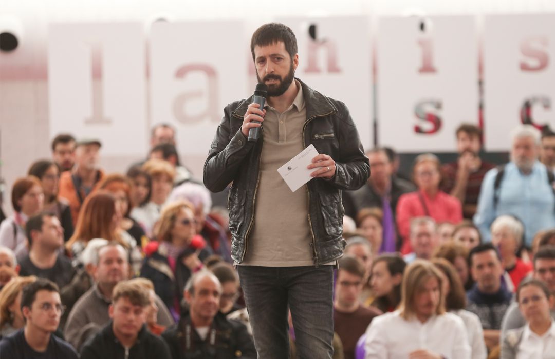 Juanma del Olmo durante un mitin en Valladolid en 2019. Juanma del Olmo durante un mitin en Valladolid en 2019.