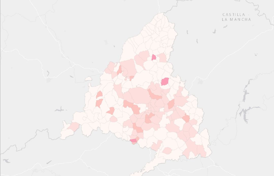 Mapa interactivo que muestra información epidemiológica de la Comunidad de Madrid. Mapa interactivo que muestra información epidemiológica de la Comunidad de Madrid.
