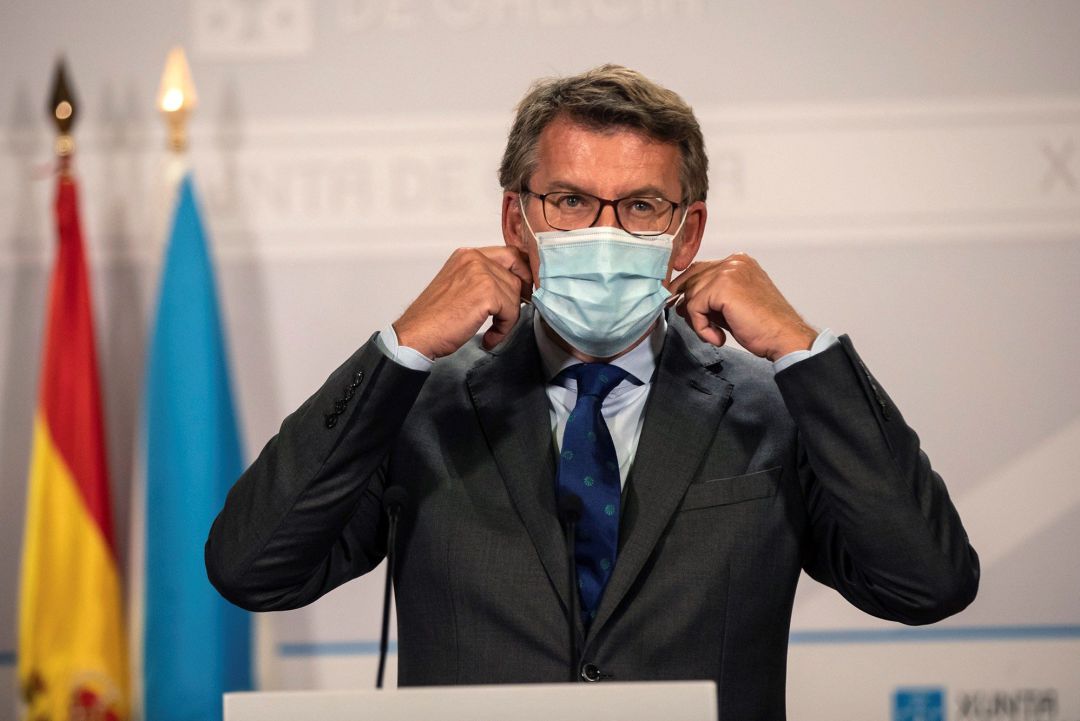 El presidente de la Xunta de Galicia, Alberto Nuñez Feijóo, en la rueda de prensa de este miércoles. El presidente de la Xunta de Galicia, Alberto Nuñez Feijóo, en la rueda de prensa de este miércoles.