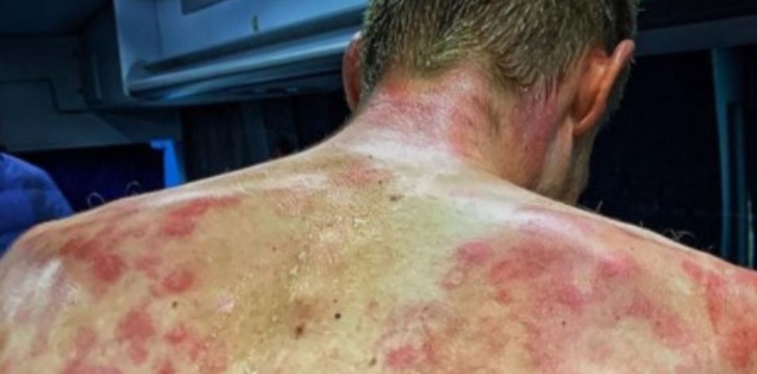 La imagen de la espalda de uno de los ciclistas, en este caso Tim Declercq La imagen de la espalda de uno de los ciclistas, en este caso Tim Declercq