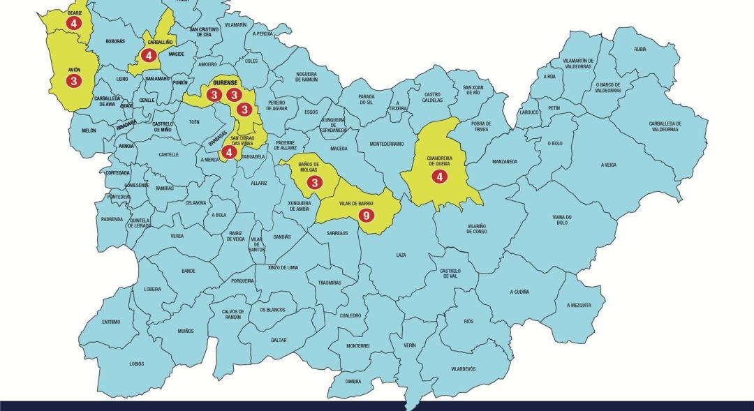 El mapa con los rebrotes de la provincia El mapa con los rebrotes de la provincia