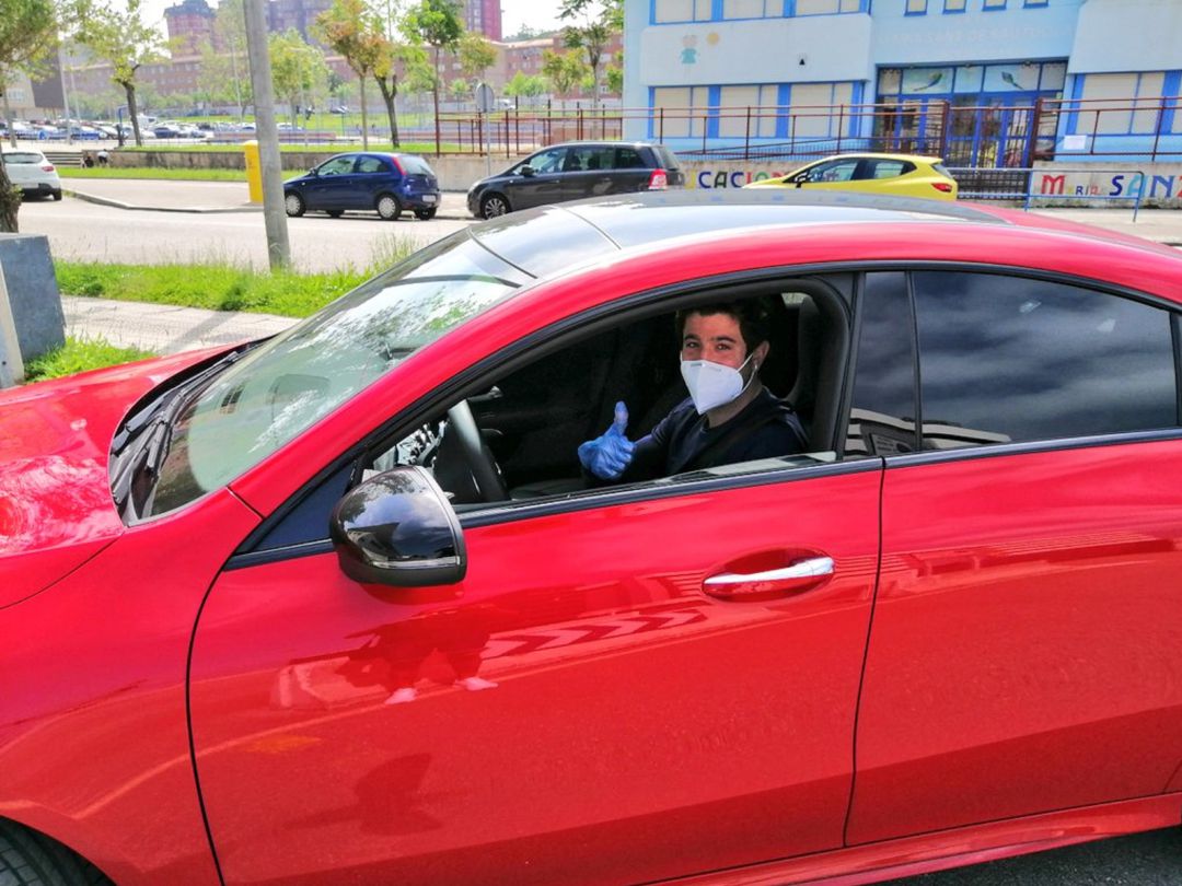 Nando García llegando a La Albericia para pasar los test de LaLiga Nando García llegando a La Albericia para pasar los test de LaLiga