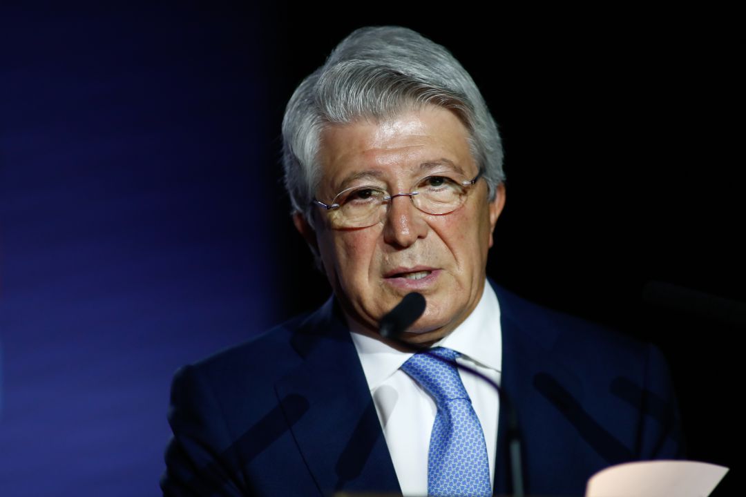 El presidente del Atlético de Madrid afirmó que tienen "tranquilidad" a pesar de la eliminación El presidente del Atlético de Madrid afirmó que tienen "tranquilidad" a pesar de la eliminación