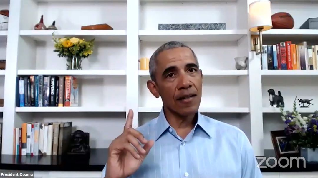 El expresidente Barack Obama, en una videoconferencia celebrada el pasado 3 de junio. El expresidente Barack Obama, en una videoconferencia celebrada el pasado 3 de junio.