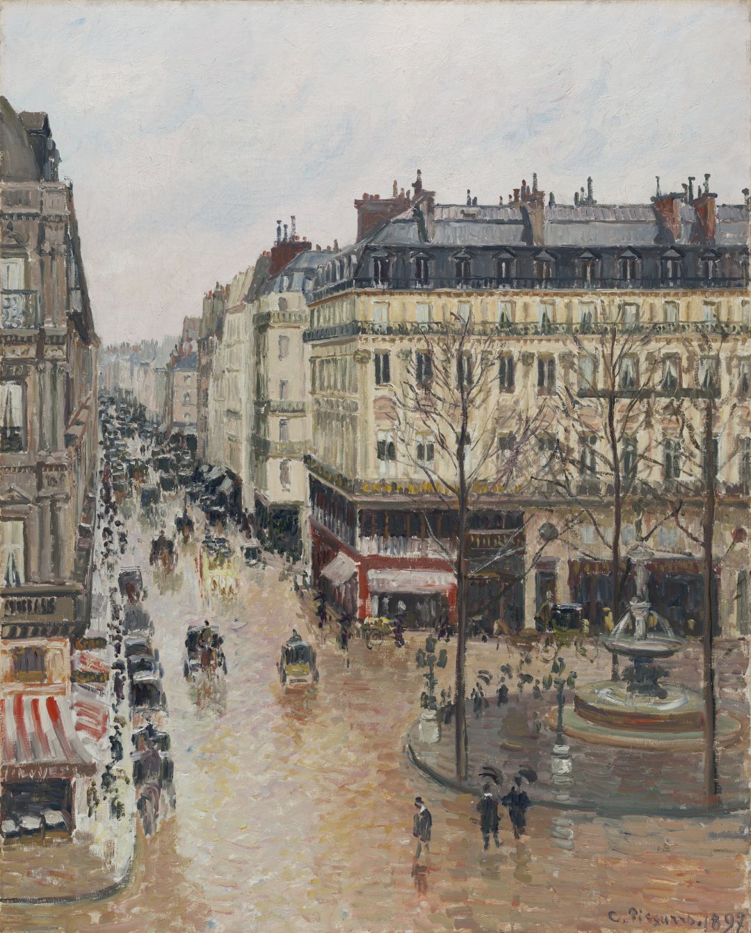 Imagen del cuadro Calle de Saint Honoré del Thyssen Imagen del cuadro Calle de Saint Honoré del Thyssen