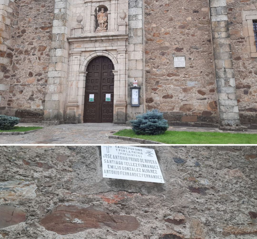 Placa en el convento de San Miguel Placa en el convento de San Miguel