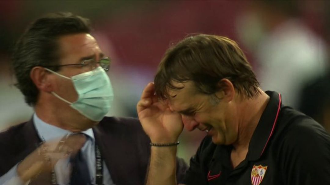 Julen Lopetegui, tras conquistar la UEFA Europa League con el Sevilla. Julen Lopetegui, tras conquistar la UEFA Europa League con el Sevilla.
