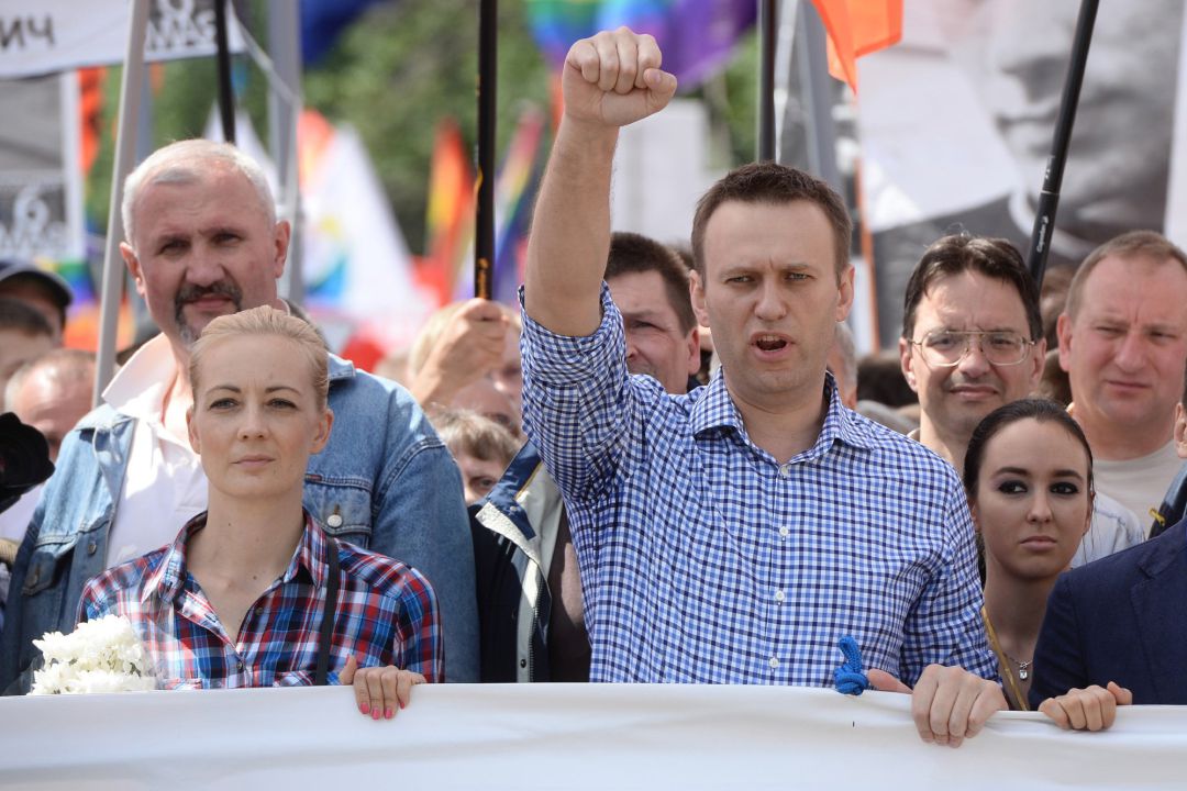 El opositor ruso Alexei Navalni durante una manifestación en Moscú. El opositor ruso Alexei Navalni durante una manifestación en Moscú.