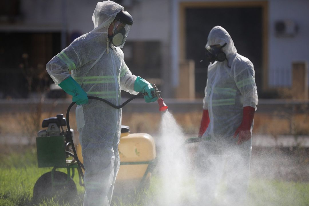 Tareas de fumigación en Coria del Río contra los mosquitos que propagan el virus del Nilo Tareas de fumigación en Coria del Río contra los mosquitos que propagan el virus del Nilo
