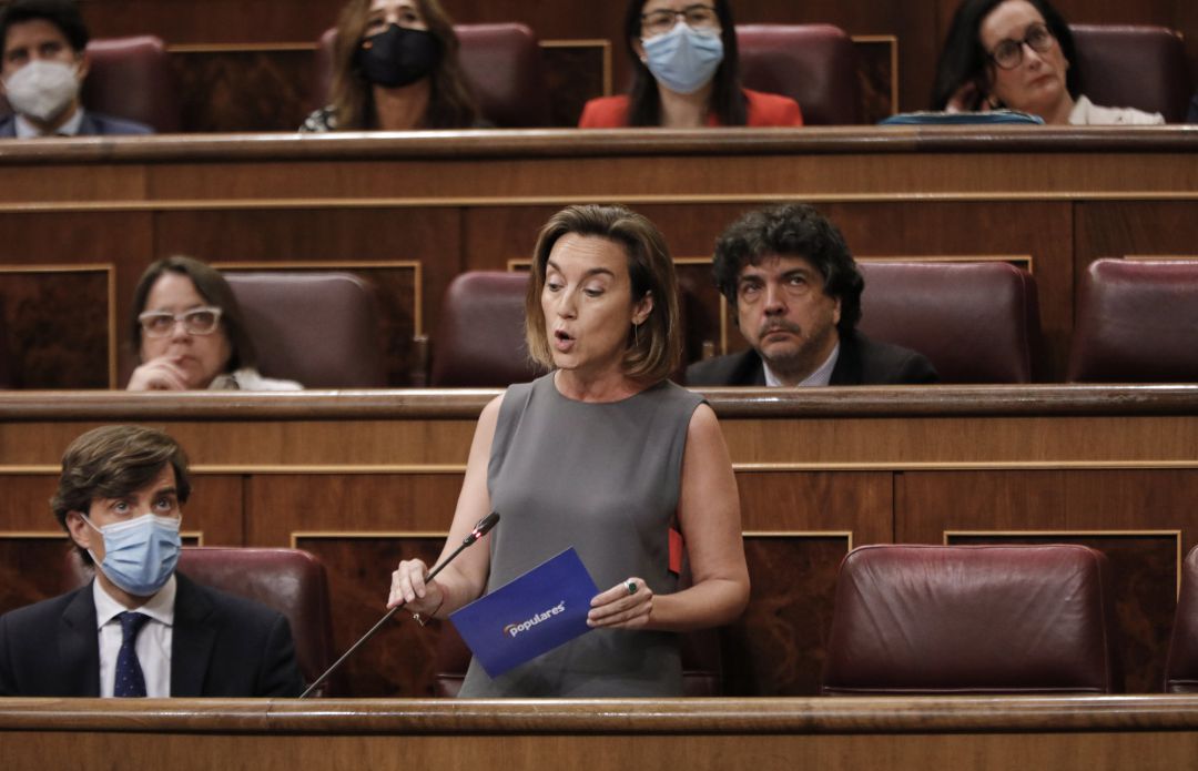 La vicesecretaria de Política Social del Partido Popular, Cuca Gamarra, interviene en una sesión plenaria celebrada en el Pleno del Congreso el pasado mes de julio. La vicesecretaria de Política Social del Partido Popular, Cuca Gamarra, interviene en una sesión plenaria celebrada en el Pleno del Congreso el pasado mes de julio.