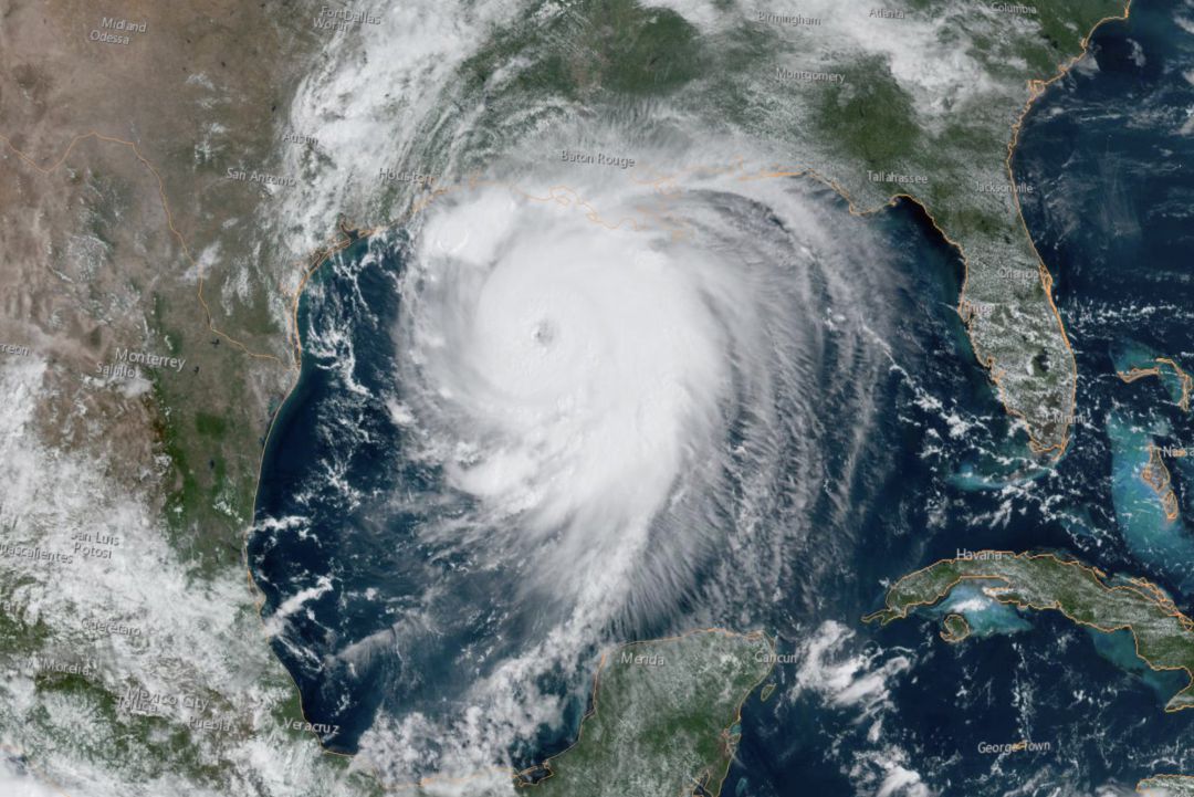 Imagen del huracán Laura en el Golfo de México acercándose a EEUU Imagen del huracán Laura en el Golfo de México acercándose a EEUU