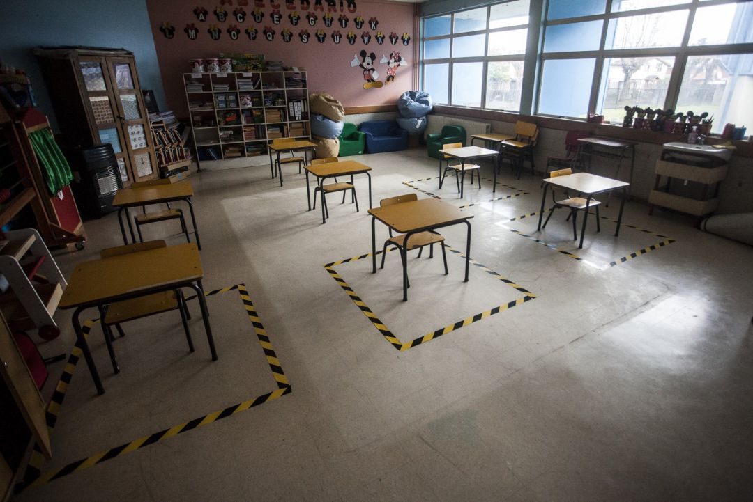 Un aula preparada para la vuelta a clase Un aula preparada para la vuelta a clase