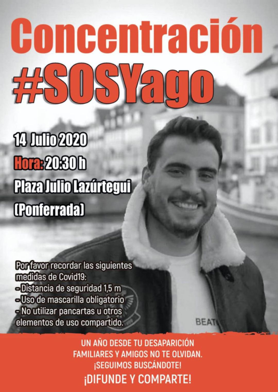 Ponferrada se ha movilizado para pedir la búsqueda de Yago Ponferrada se ha movilizado para pedir la búsqueda de Yago