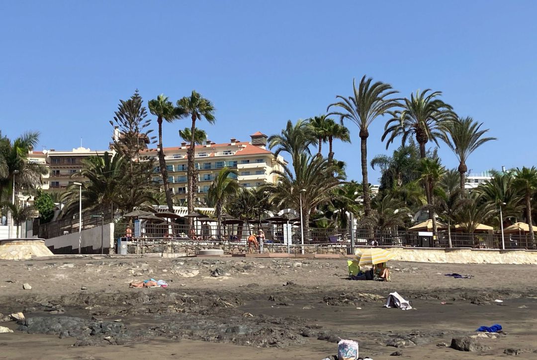 Hotel Tamarindos (izda) y hotel Costa Canaria (dcha) en la playa de san Agustín. Hotel Tamarindos (izda) y hotel Costa Canaria (dcha) en la playa de san Agustín.
