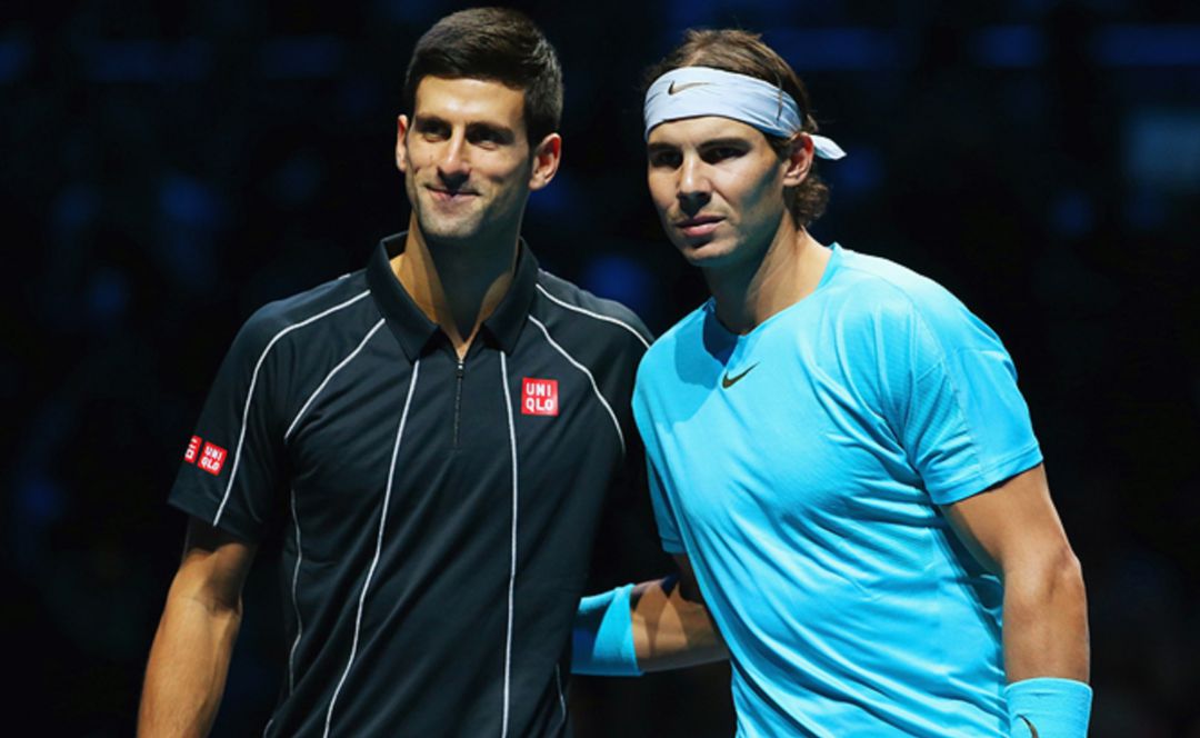 Nadal y Djokovic antes de la final del Barclays ATP Worl Tour. Nadal y Djokovic antes de la final del Barclays ATP Worl Tour.