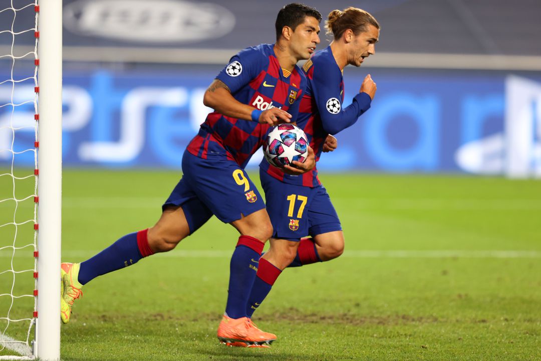 Suárez celebra su -hasta el momento- último gol del Barcelona Suárez celebra su -hasta el momento- último gol del Barcelona