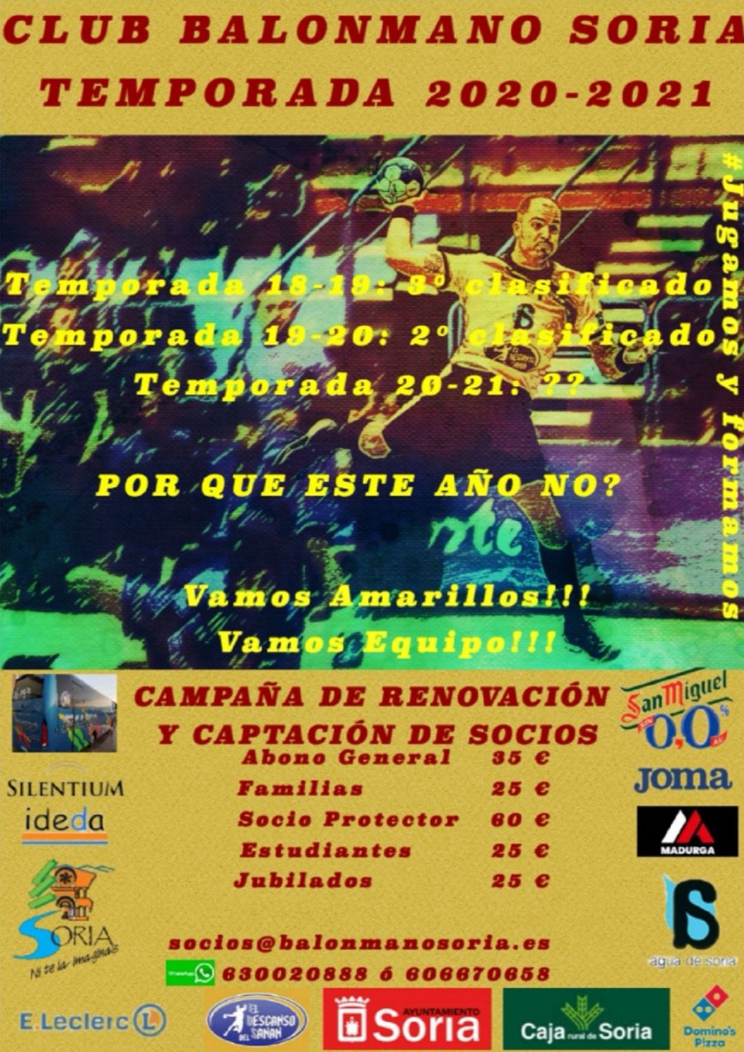 Cartel de la campaña de abonos del BM Soria. Cartel de la campaña de abonos del BM Soria.