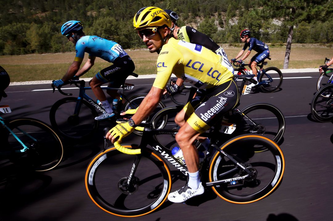 El francés Julian Alaphilippe, en una imagen durante la carrera de este miércoles El francés Julian Alaphilippe, en una imagen durante la carrera de este miércoles