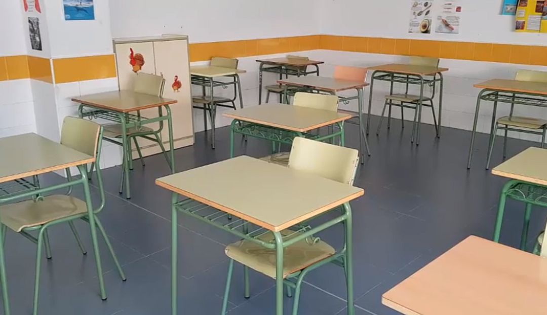 Una de las aulas de centro Una de las aulas de centro