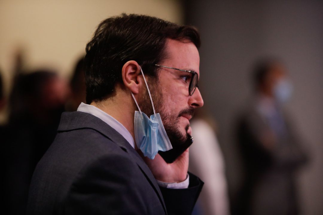 El Ministro de Consumo, Alberto Garzón, en un acto en la Casa de América de Madrid. El Ministro de Consumo, Alberto Garzón, en un acto en la Casa de América de Madrid.