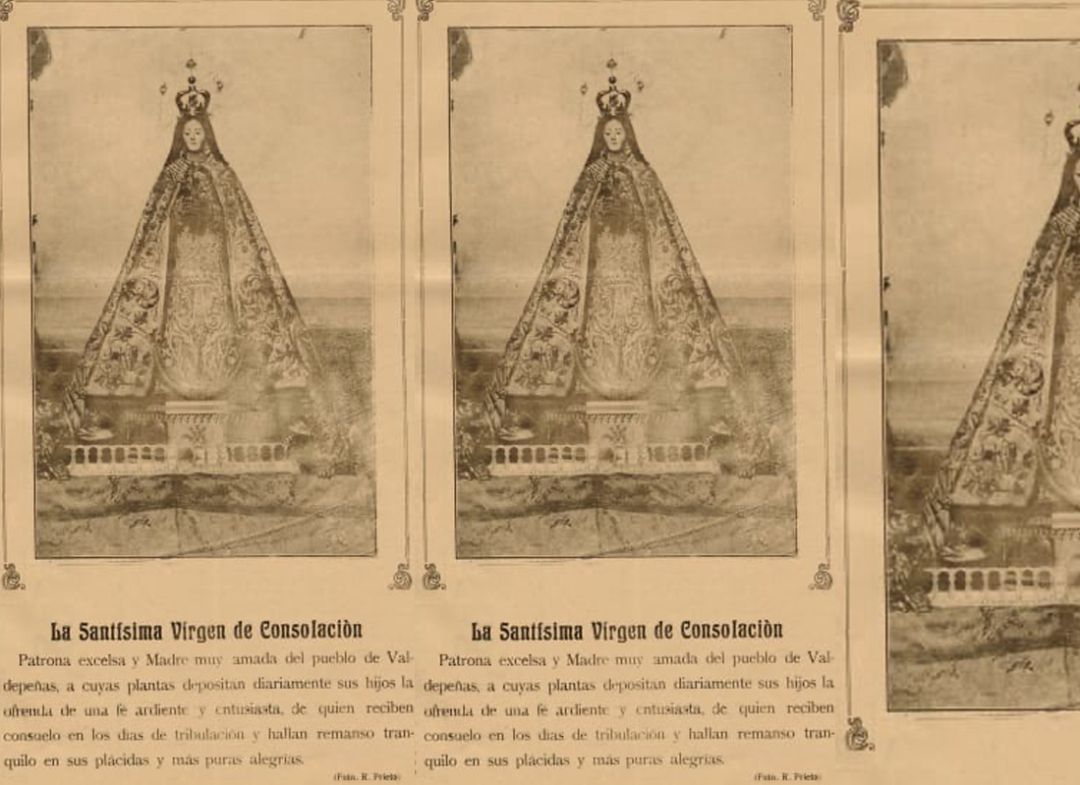 Imagen de la Patrona de Valdepeñas, en 1928 Imagen de la Patrona de Valdepeñas, en 1928