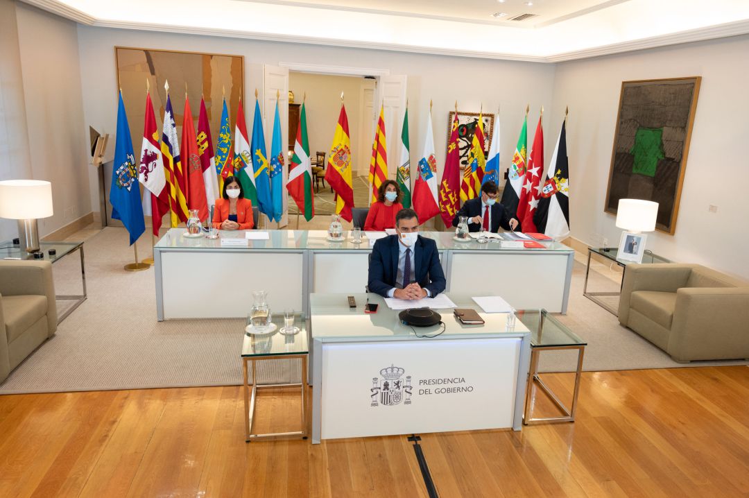 El presidente Sánchez, durante la reunión de la Conferencia de presidentes. El presidente Sánchez, durante la reunión de la Conferencia de presidentes.